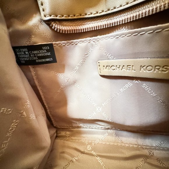 Michael Kors Mirella XS MINI Shopper Tote Shoulder Crossbody Bag Sequins Camel - Picture 10 of 13